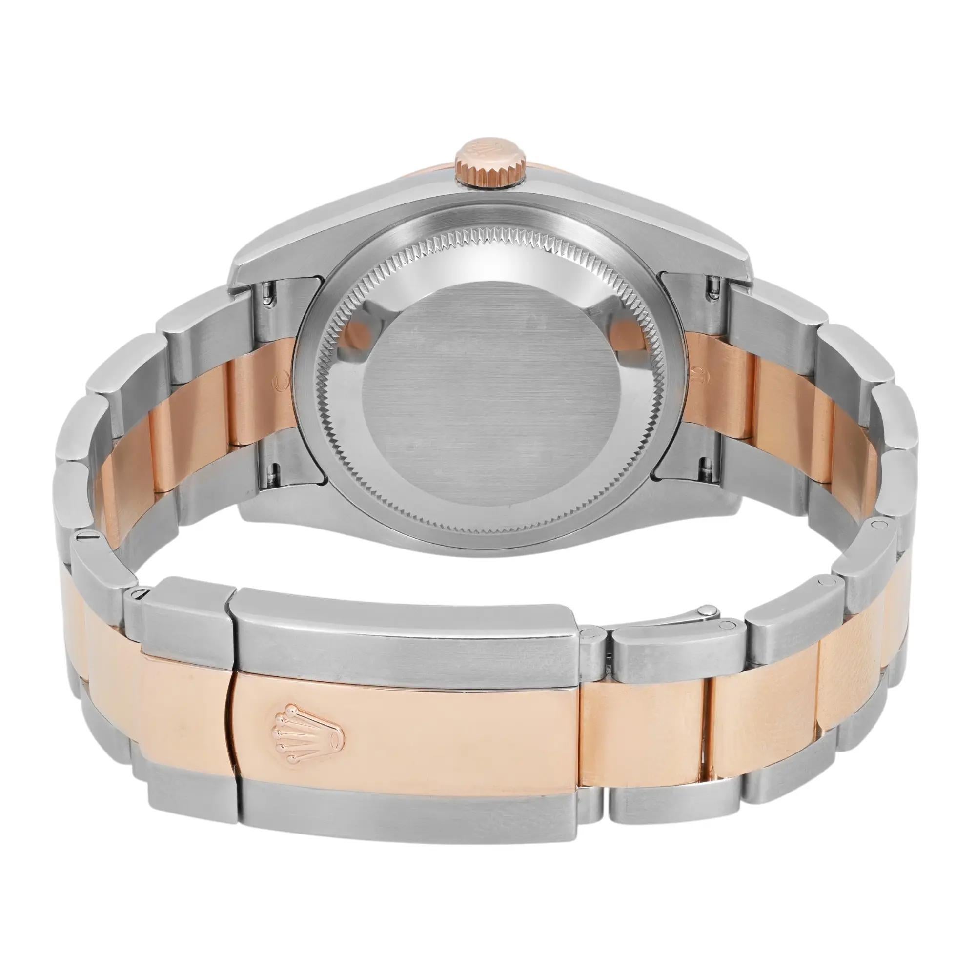 Rolex Datejust Turn-O-Graph 18K Rose Gold Steel Black Dial Watch 116261 For Sale 1