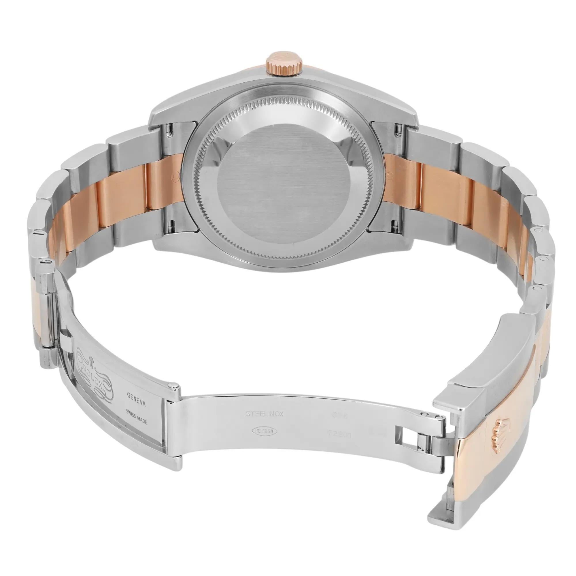 Rolex Datejust Turn-O-Graph 18K Rose Gold Steel Black Dial Watch 116261 For Sale 2