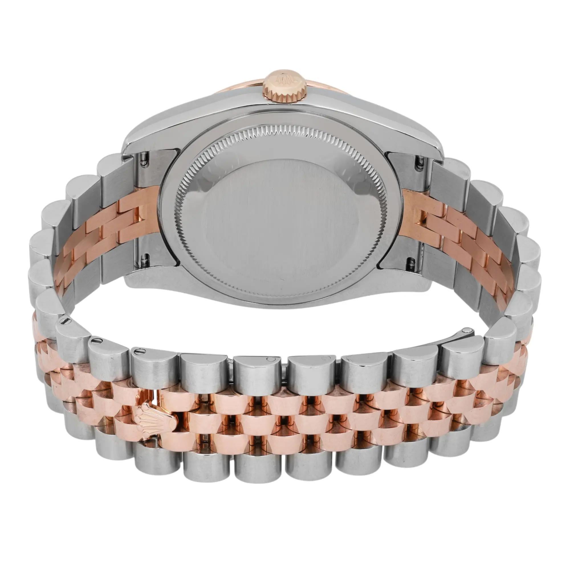 Rolex Datejust Turn-O-Graph 36mm 18K Rose Gold Steel White Dial Watch 116261 en venta 1