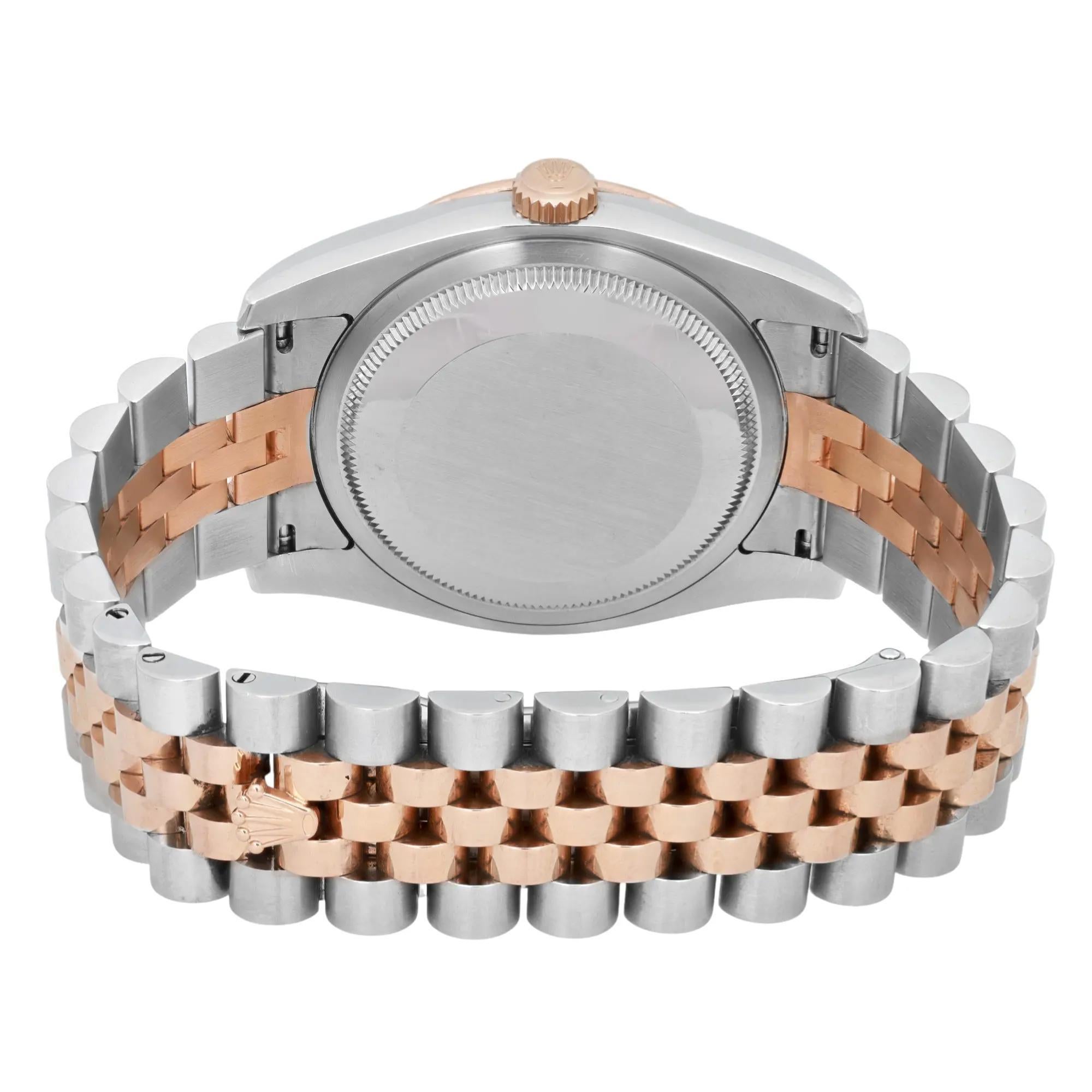 Rolex Datejust Turn-O-Graph 36mm 18K Rose Gold Stahl weißes Zifferblatt Uhr 116261 im Angebot 1