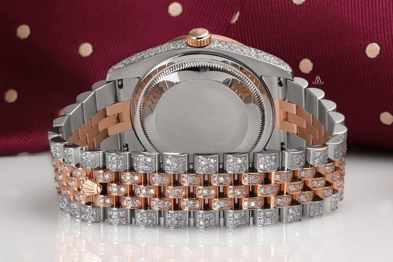 Round Cut Rolex Datejust Turn-O-Graph Custom Two Tone Stainless Steel and Rose Gold Watch For Sale