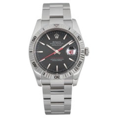 Rolex Datejust Turn-O-Graph Acciaio Quadrante Nero Orologio Automatico Uomo 116264