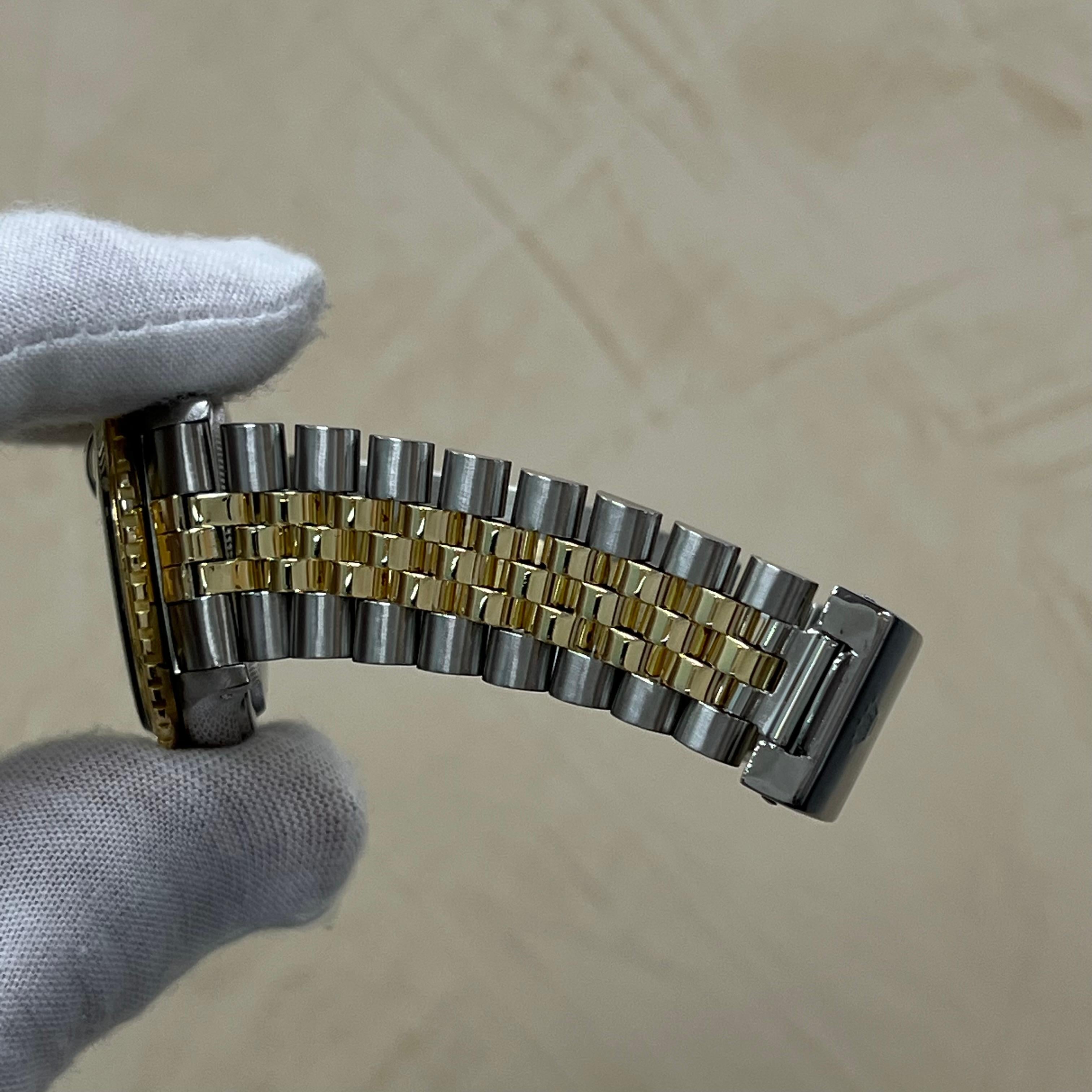Rolex Datejust Turn-O-Graph Thunderbird 16253 14K Yellow Gold Stainless Jubilee For Sale 6