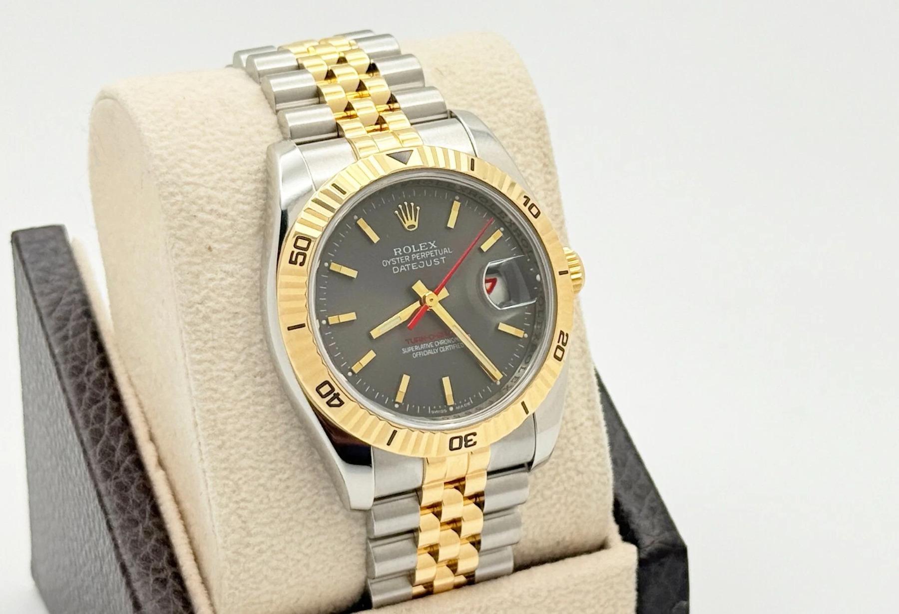 Rolex Datejust Turnograph 116263 Quadrante grigio Oro 18 carati Acciaio inossidabile Scatola di carta in vendita 1