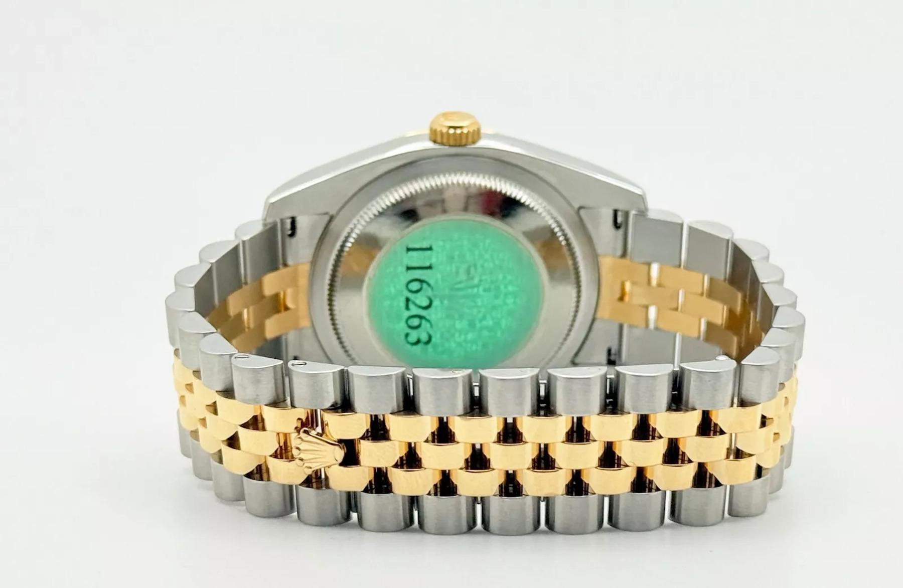 Rolex Datejust Turnograph 116263 Quadrante grigio Oro 18 carati Acciaio inossidabile Scatola di carta in vendita 3