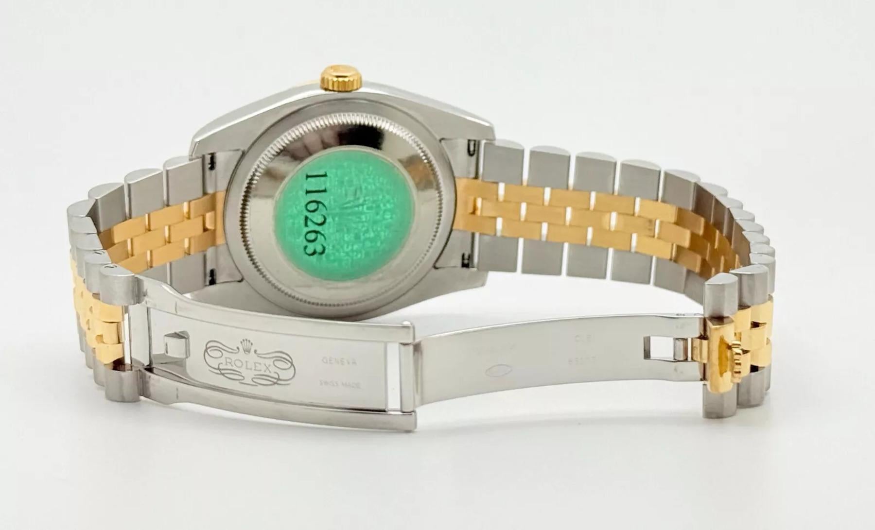 Rolex Datejust Turnograph 116263 Quadrante grigio Oro 18 carati Acciaio inossidabile Scatola di carta in vendita 4
