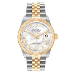 Rolex Montre Datejust Turnographe en acier et or jaune avec cadran MOP 16263 pour hommes