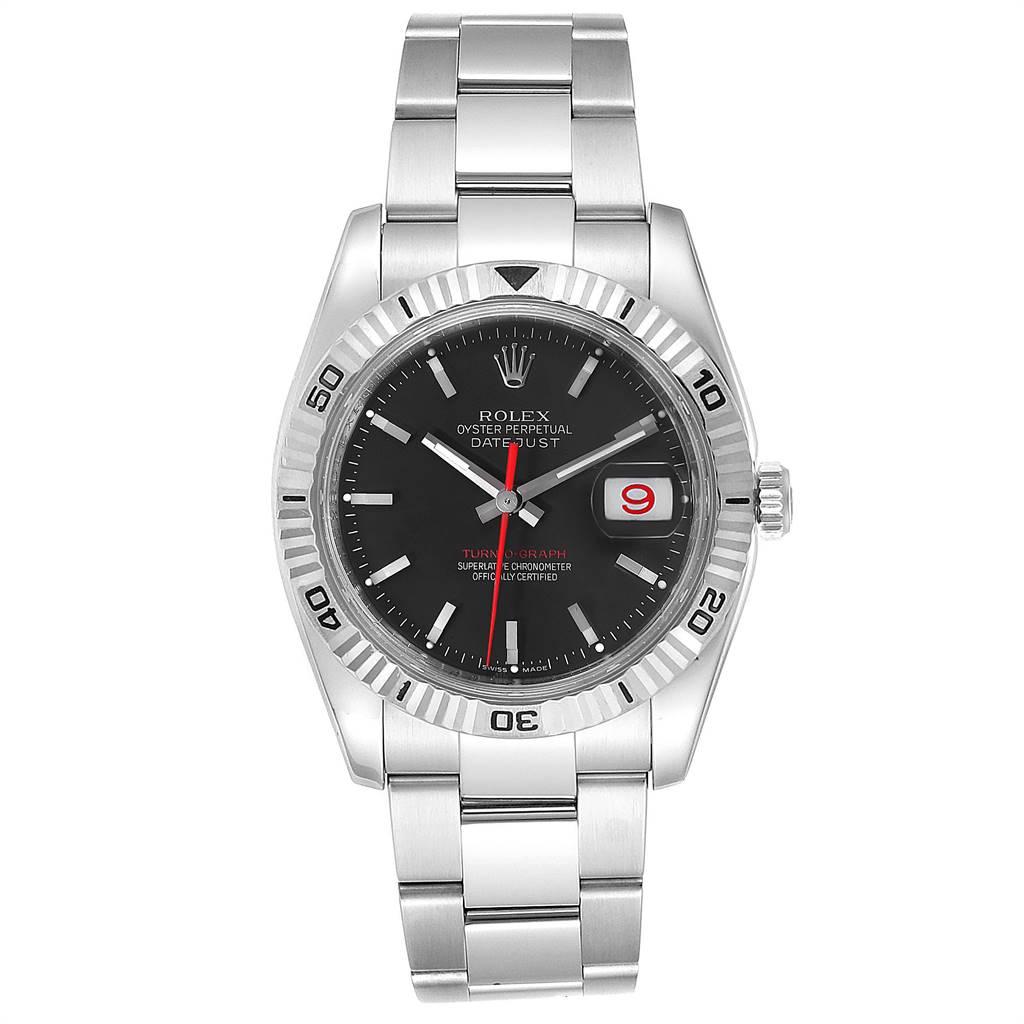 Rolex Datejust Turnograph Red Hand Steel Men’s Watch 116264 In Excellent Condition In Atlanta, GA