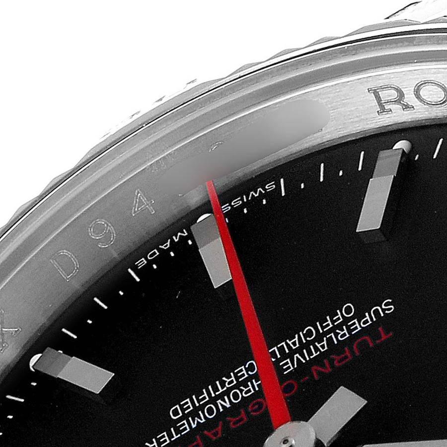 Rolex Datejust Turnograph Black Dial Steel Men's Watch 116264 Box Card 4