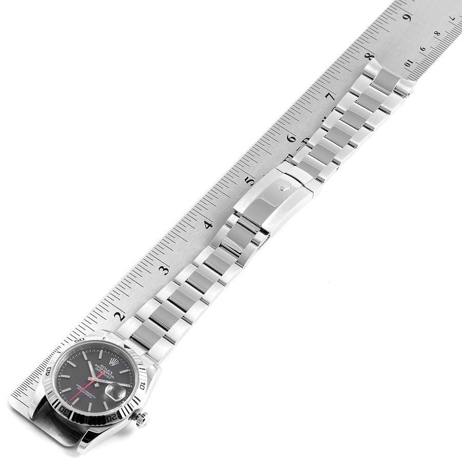 Rolex Datejust Turnograph Black Dial Steel Men's Watch 116264 Box For Sale 7