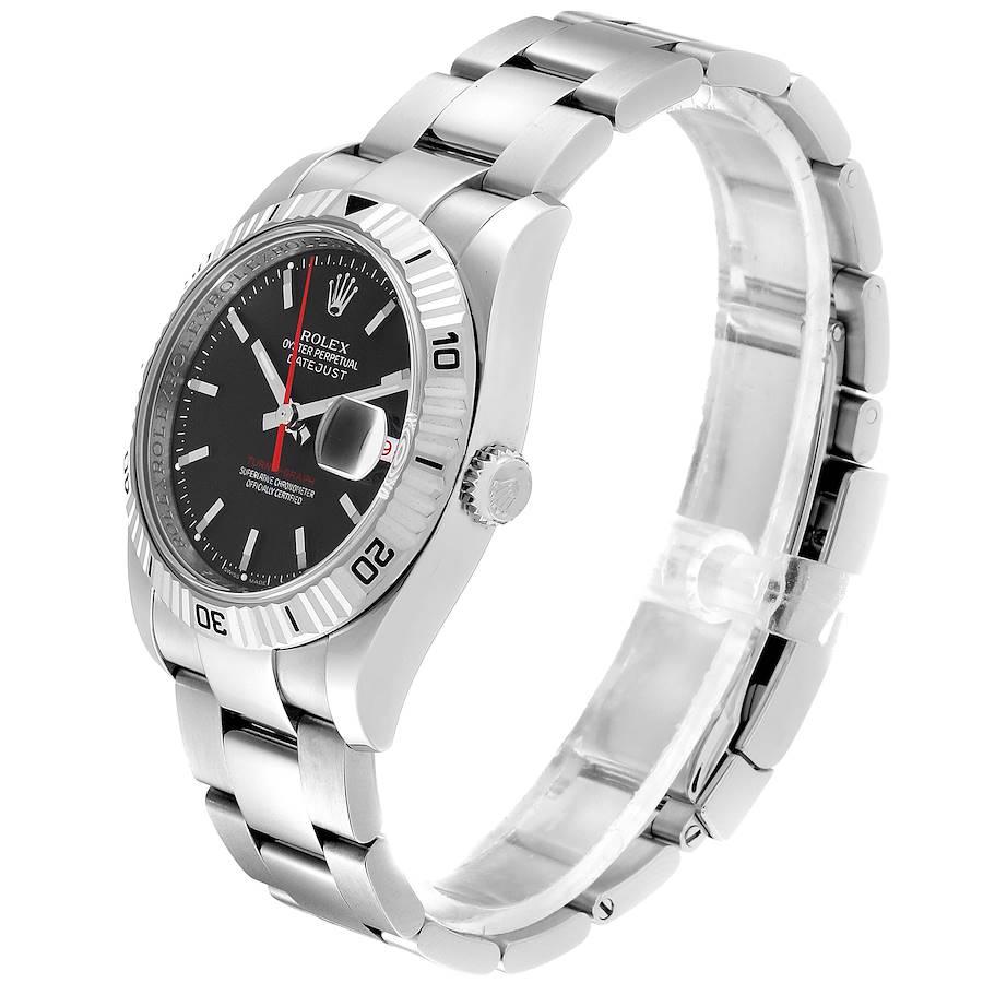 Rolex Datejust Turnograph Black Dial Steel Men's Watch 116264 Box For Sale 1