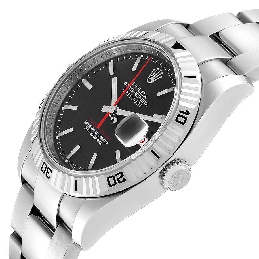 Rolex Datejust Turnograph Black Dial Steel Men's Watch 116264 Box For Sale 2