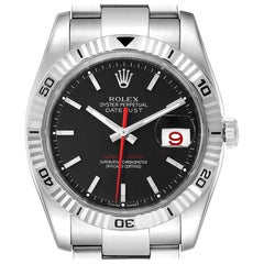 Rolex Datejust Turnograph Black Dial Steel Men's Watch 116264 Box