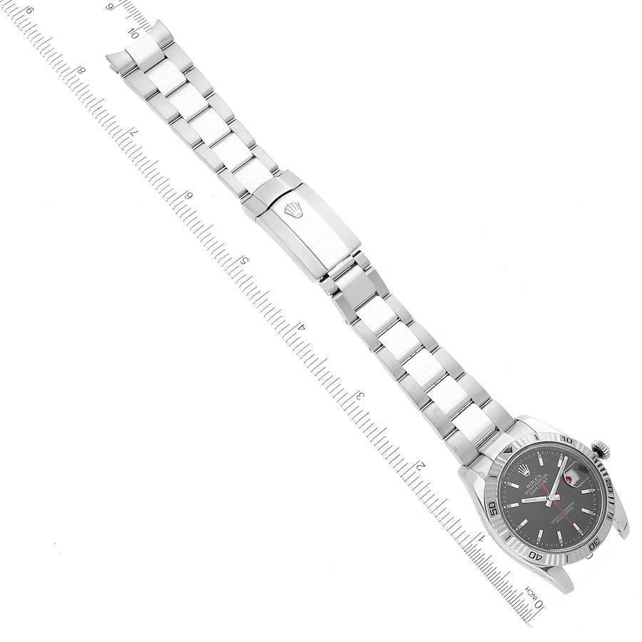 Rolex Datejust Turnograph Black Dial Steel Mens Watch 116264 Box Papers 6