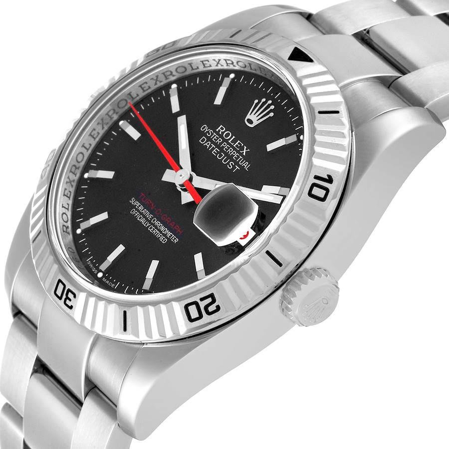 Rolex Datejust Turnograph Black Dial Steel Mens Watch 116264 Box Papers 1