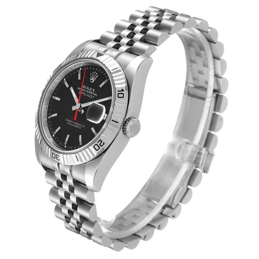 Men's Rolex Datejust Turnograph Black Dial Steel Mens Watch 116264 For Sale