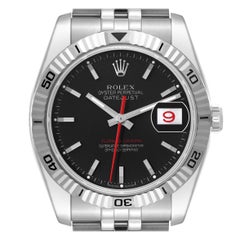 Rolex Datejust Turnograph Black Dial Steel Mens Watch 116264