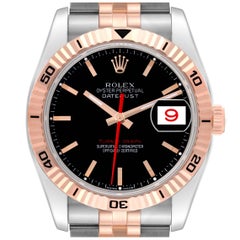 Rolex Datejust Turnograph Black Dial Steel Rose Gold Mens Watch 116261 Box Card Rolex Datejust Turnograph Black Dial Steel Rose Gold Mens Watch 116261 Box Card