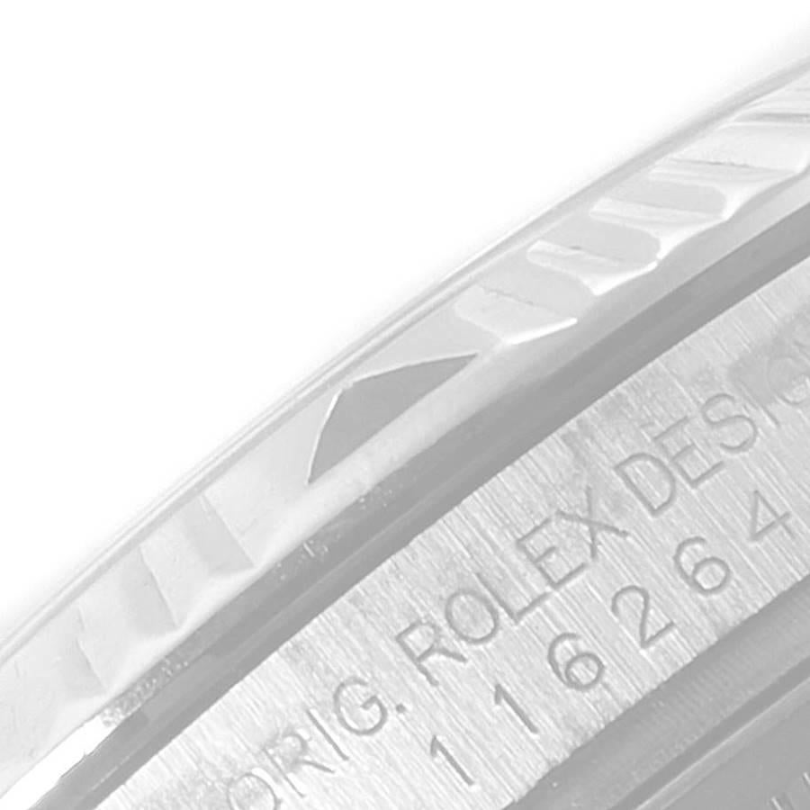Rolex Datejust Turnograph Blaues Zifferblatt Jubiläumsarmband Stahl Herrenuhr 116264 im Angebot 4