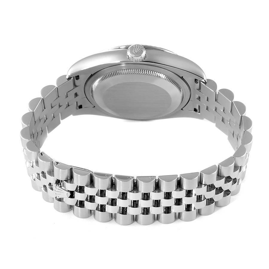 Rolex Datejust Turnograph Blaues Zifferblatt Jubiläumsarmband Stahl Herrenuhr 116264 im Angebot 6
