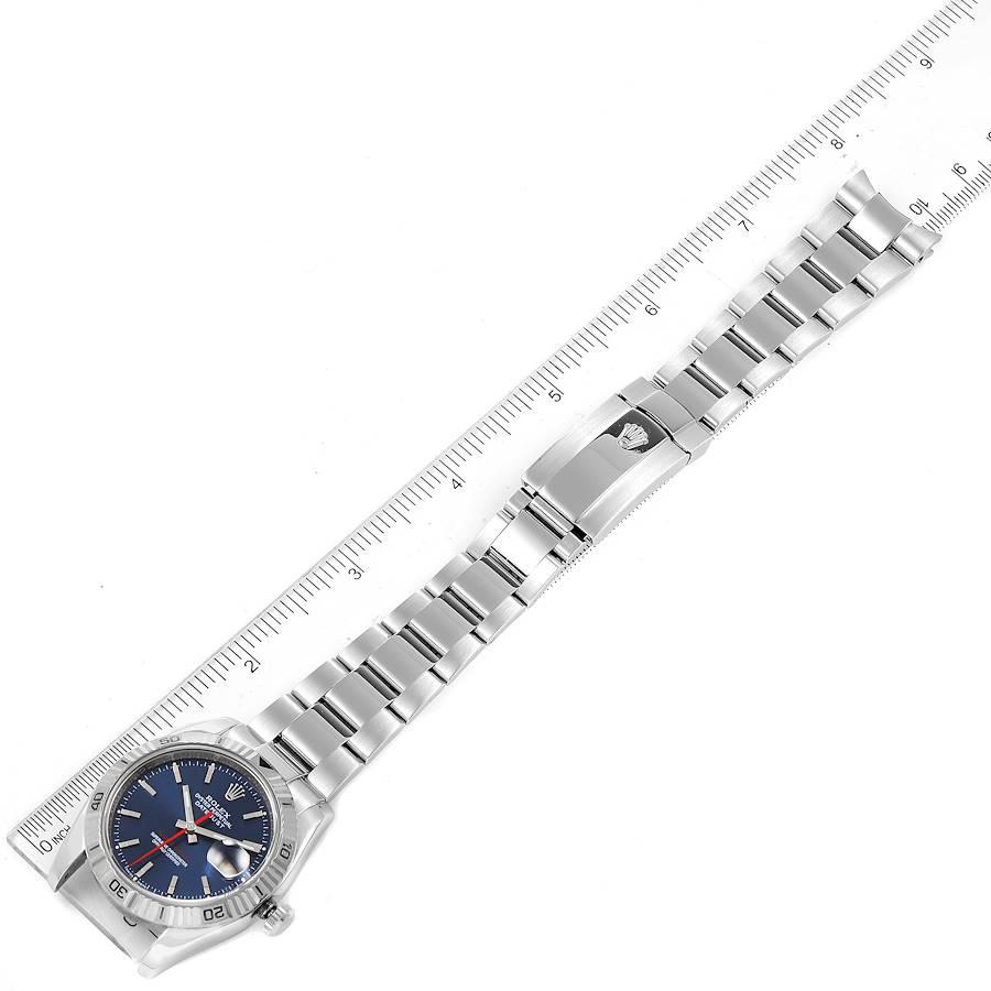 Rolex Datejust Turnograph Blue Dial Oyster Bracelet Steel Mens Watch 116264 For Sale 6