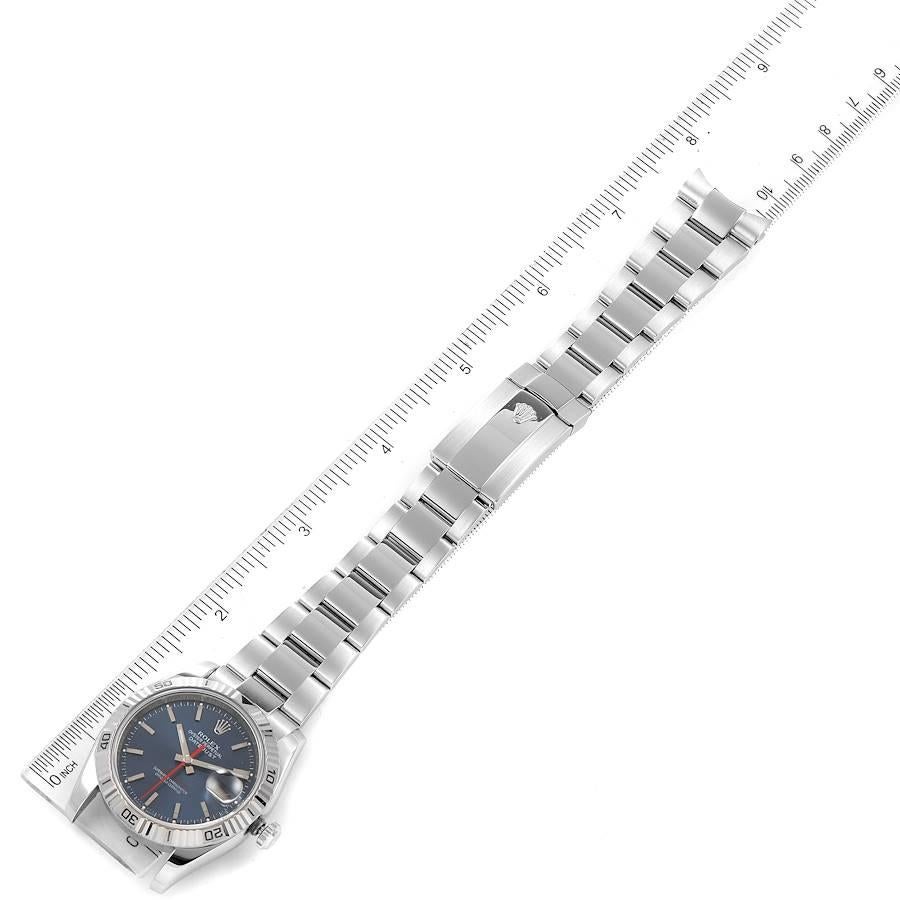 Rolex Datejust Turnograph Blue Dial Oyster Bracelet Steel Mens Watch 116264 5