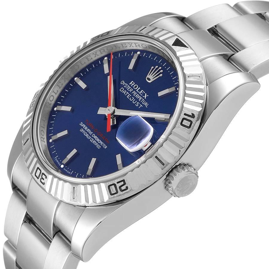 Men's Rolex Datejust Turnograph Blue Dial Oyster Bracelet Steel Mens Watch 116264