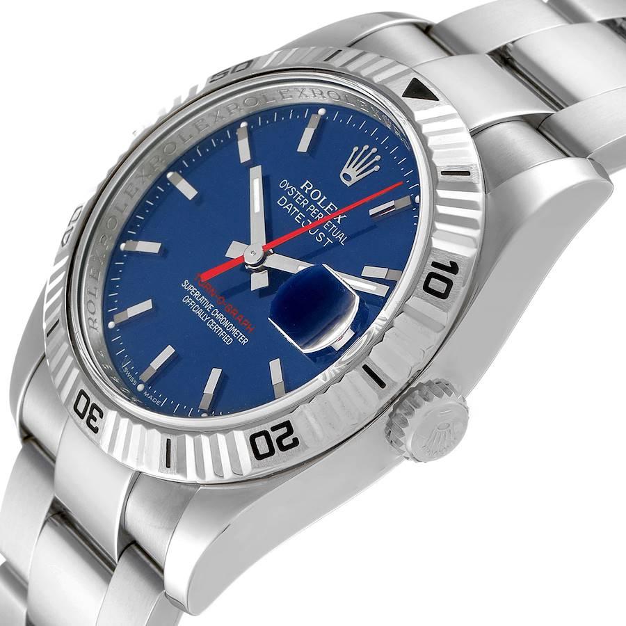 Men's Rolex Datejust Turnograph Blue Dial Steel Mens Watch 116264 Box For Sale