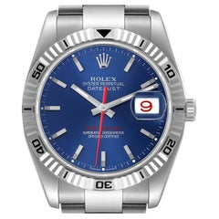 Rolex Datejust Turnograph Blue Dial Steel Mens Watch 116264 Box