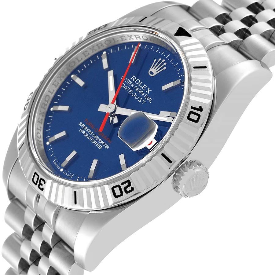 Men's Rolex Datejust Turnograph Blue Dial Steel Mens Watch 116264
