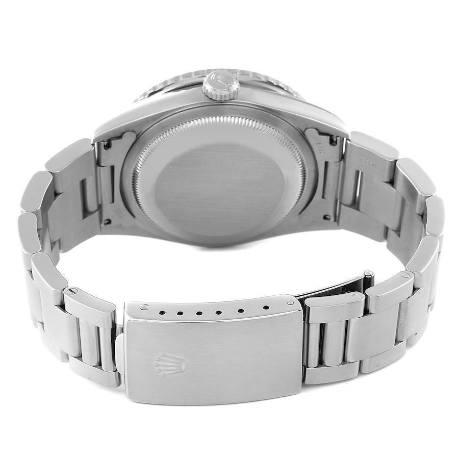 Rolex Datejust Turnograph Steel White Gold Black Dial Mens Watch 16264 3