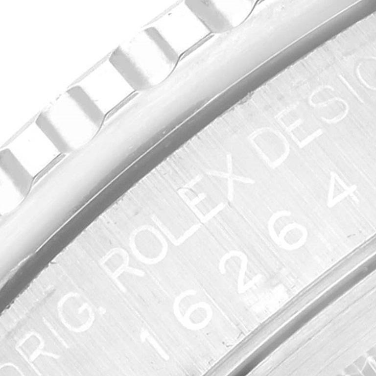 Rolex Datejust Turnograph Steel White Gold Black Dial Watch 16264 Box Papers 2