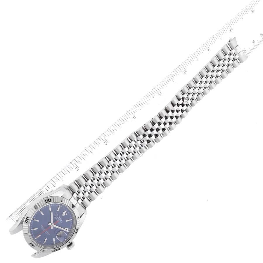 Rolex Datejust Turnograph Steel White Gold Blue Dial Mens Watch 116264 5