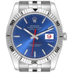 Rolex Datejust Turnograph Steel White Gold Mens Watch 116264
