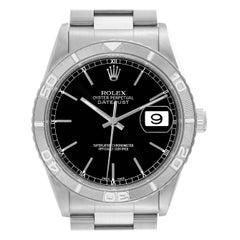 Rolex Datejust Turnograph Steel White Gold Mens Watch 16264 Box Papers