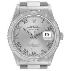 Rolex Datejust Turnograph Steel White Gold Mens Watch 16264 Box Papers