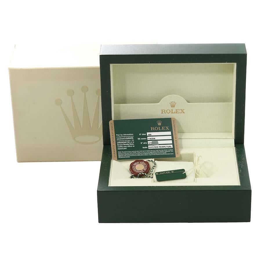 Rolex Datejust Turnograph Acciaio Oro Bianco Quadrante Bianco Orologio 116264 Scheda Scatola 6