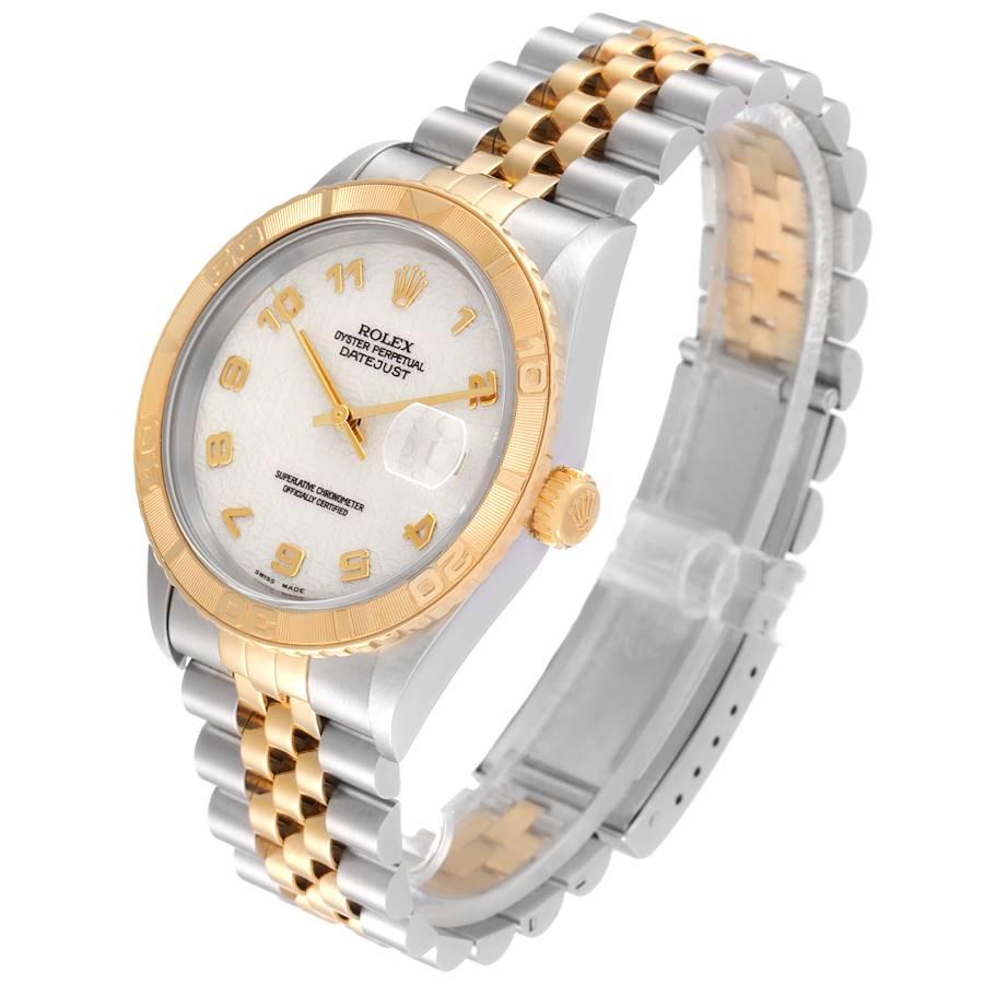 Men's Rolex Datejust Turnograph Steel Yellow Gold Ivory Dial Mens Watch 16263