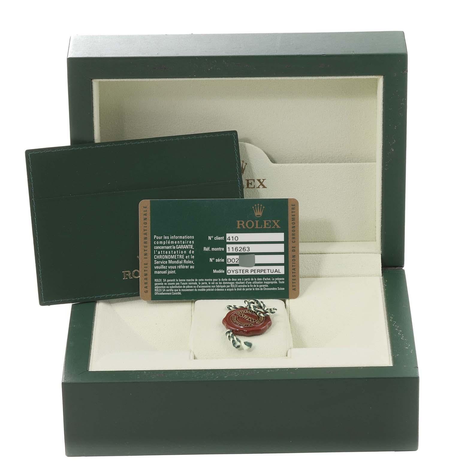 Rolex Datejust Turnograph Stahl Gelbgold Herrenuhr 116263 Box Card im Angebot 9