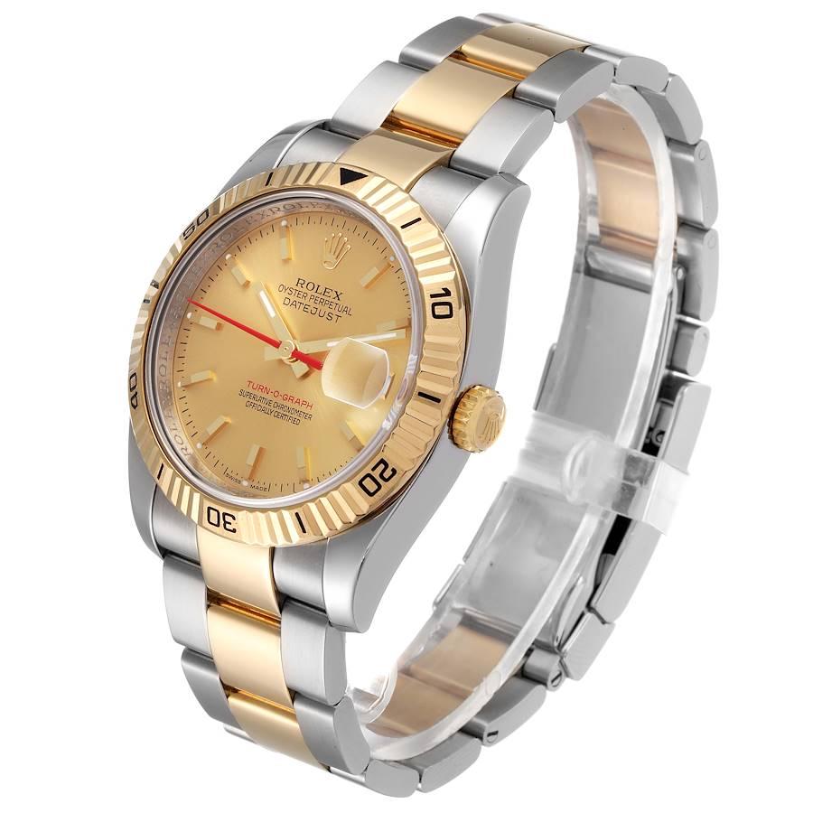 Men's Rolex Datejust Turnograph Steel Yellow Gold Mens Watch 116263 Box Card For Sale