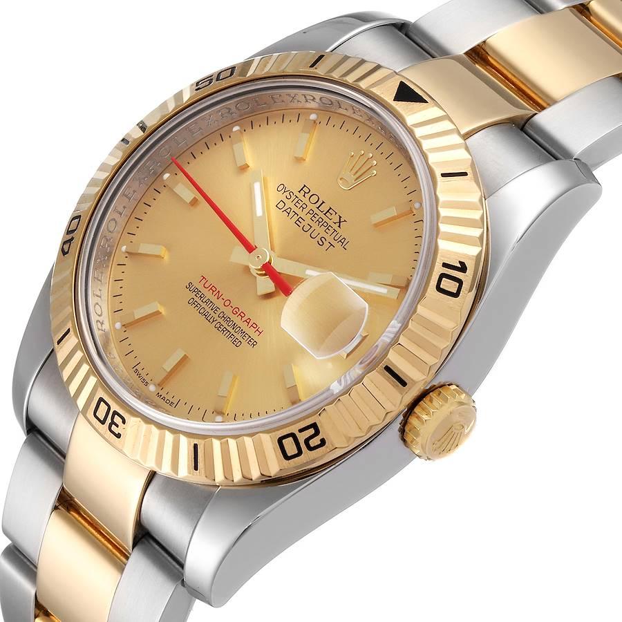 Rolex Datejust Turnograph Steel Yellow Gold Mens Watch 116263 Box Card For Sale 1