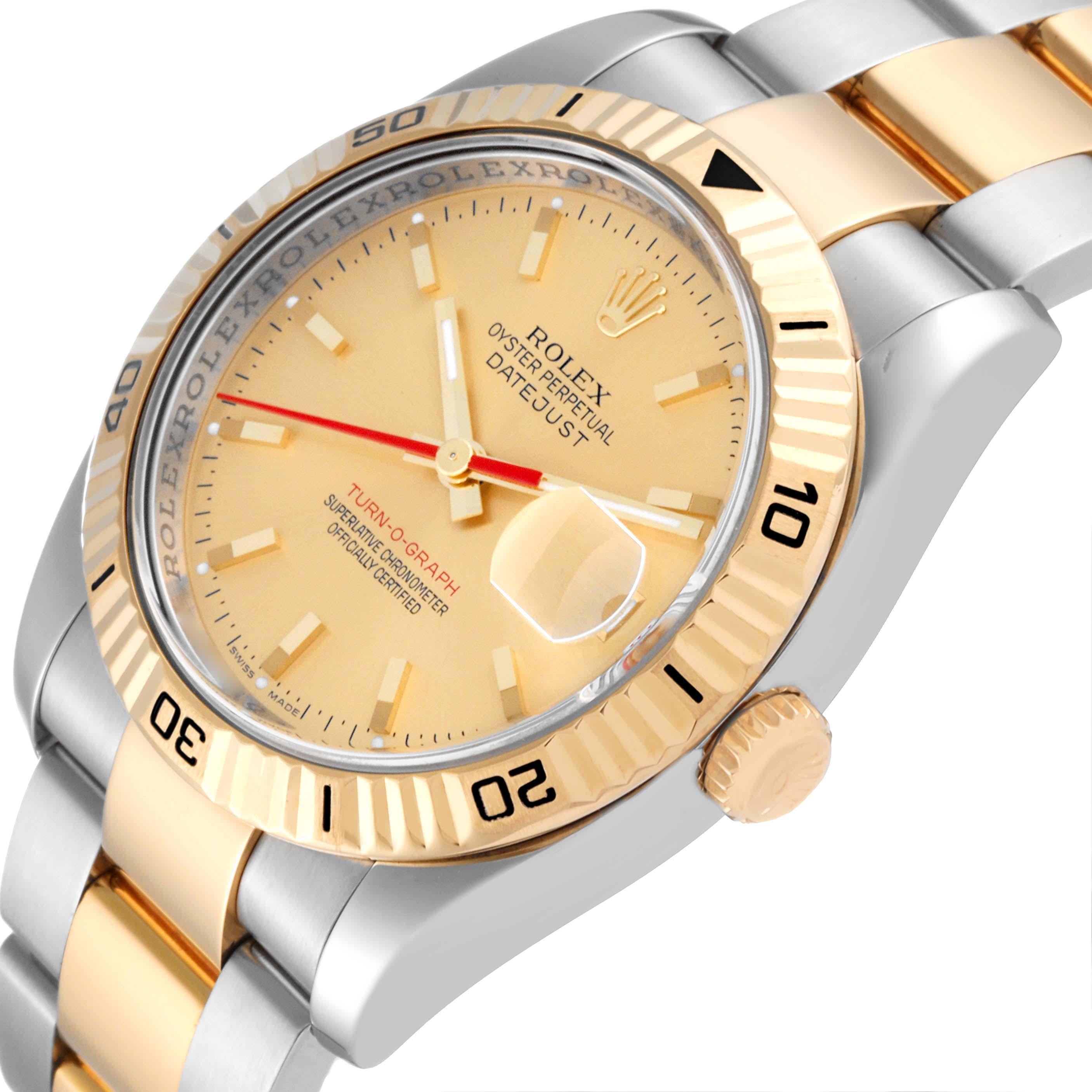 Rolex Datejust Turnograph Steel Yellow Gold Mens Watch 116263 For Sale 2
