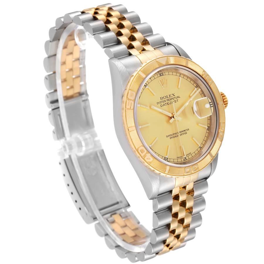 Rolex Datejust Turnograph Steel Yellow Gold Mens Watch 16263 Box Papers In Excellent Condition In Atlanta, GA