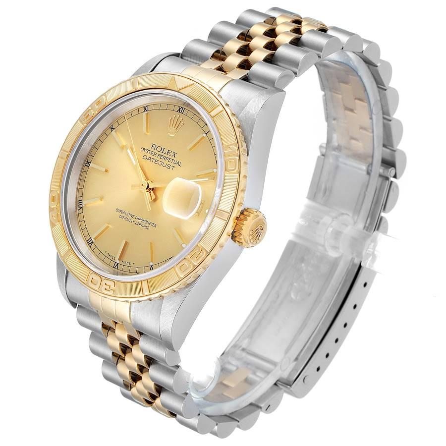 Rolex Datejust Turnograph Steel Yellow Gold Men's Watch 16263 In Excellent Condition For Sale In Atlanta, GA