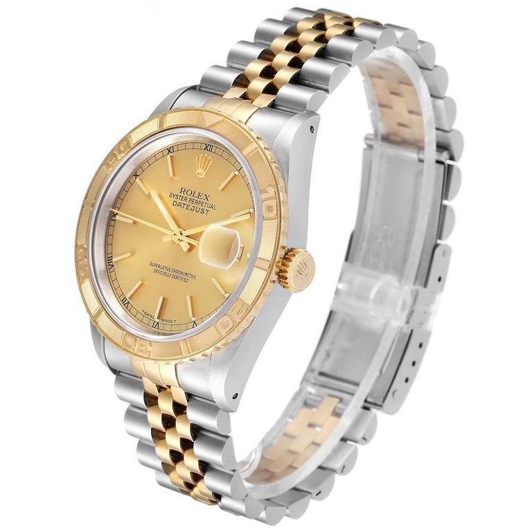 Rolex Datejust Turnograph Steel Yellow Gold Mens Watch 16263 In Excellent Condition In Atlanta, GA
