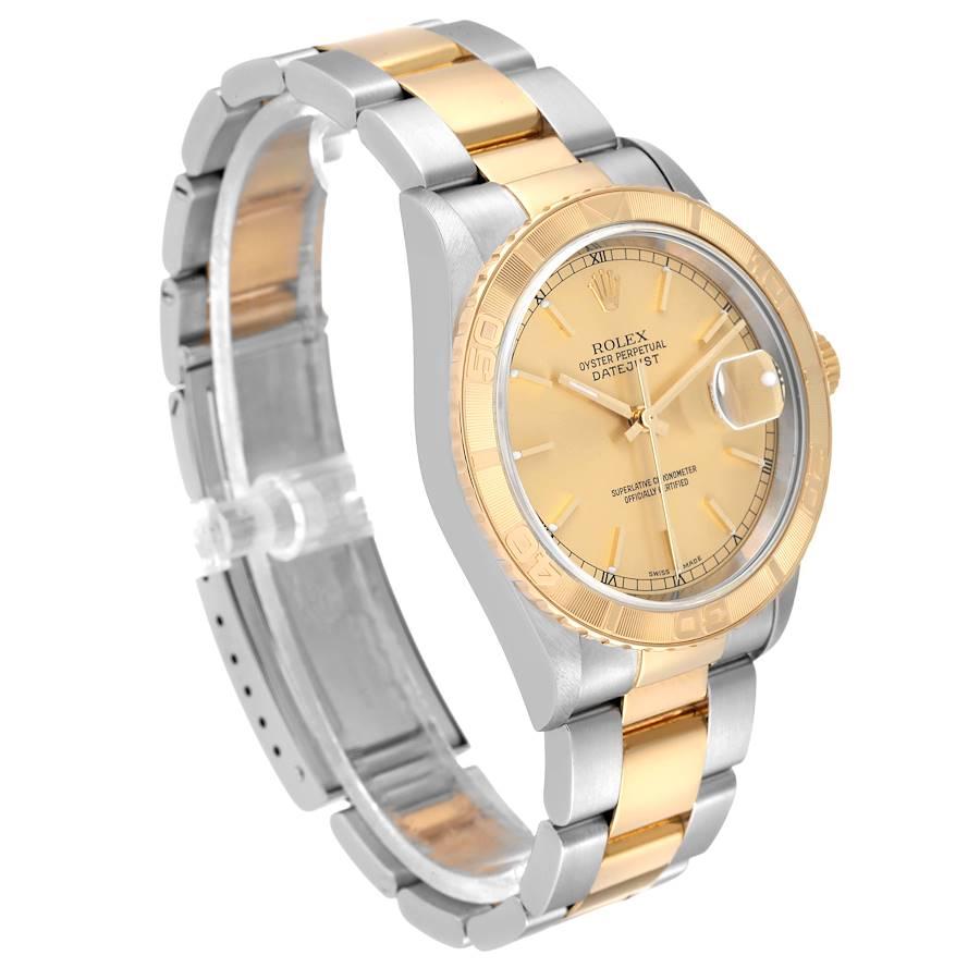 Rolex Datejust Turnograph Steel Yellow Gold Mens Watch 16263 In Excellent Condition For Sale In Atlanta, GA