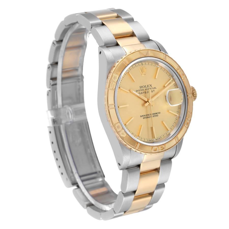 Rolex Datejust Turnograph Steel Yellow Gold Mens Watch 16263 In Excellent Condition In Atlanta, GA