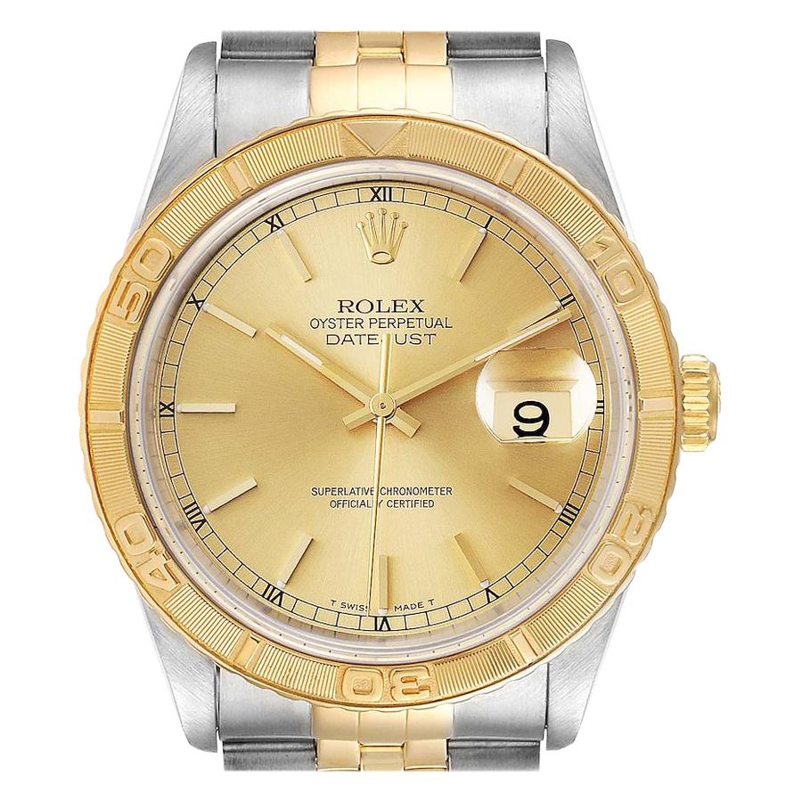 Rolex Datejust Turnograph Steel Yellow Gold Men's Watch 16263 For Sale