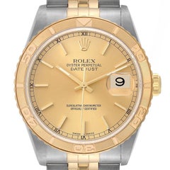 Vintage Rolex Datejust Turnograph Steel Yellow Gold Mens Watch 16263