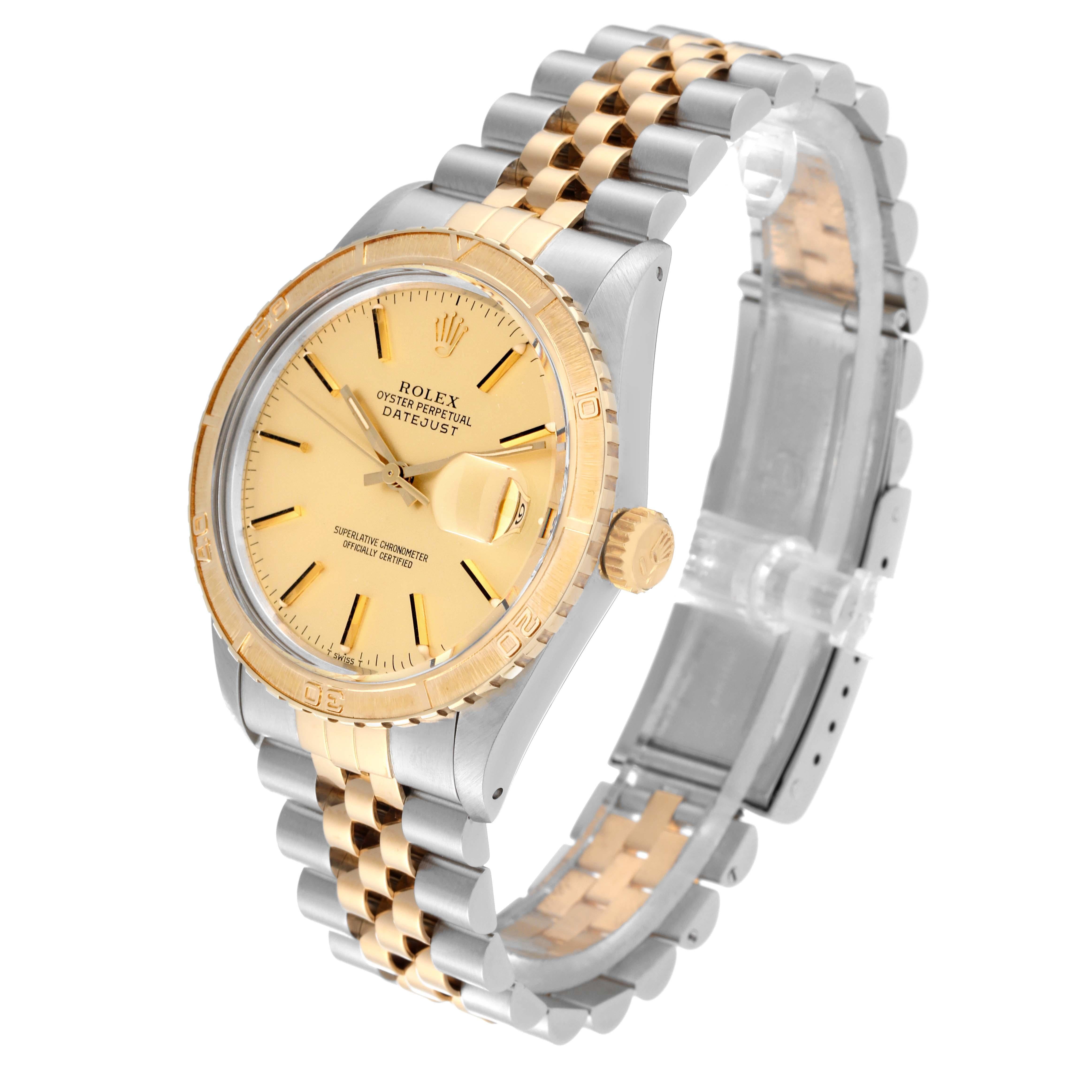 Rolex Datejust Turnograph Steel Yellow Gold Vintage Mens Watch 16253 Box Papers For Sale 6
